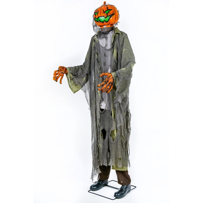 78" Animated Halloween Pumpkin Man, Motion Activated, 4 of 5
