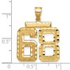 Black Bow Jewelry 14k Yellow Gold, Varsity Collection, Large D/C Pendant Number 68 - 2 of 3