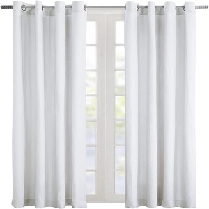 Commonwealth Harmony 71712-109 Solid Color Curtain Panel, 52" Wide by 84" Long, White - 1 of 4