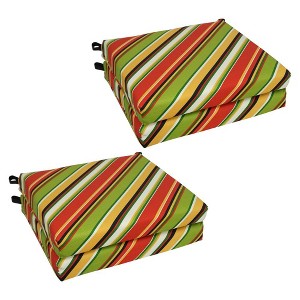 Blazing Needles, 20-inch by 19-inch Patterned Outdoor Chair Cushions (Set of 4) - 1 of 2