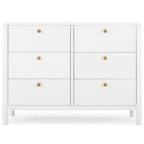 Delta Children Brooks 6 Drawer Dresser with Interlocking Drawers - Bianca  White