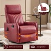 Black Faux Leather Heat Massage Manual Recliner Chair with Rocker and Swivel for Living Room - 3 of 4