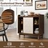 Tangkula Rattan Buffet Sideboard w/ Adjustable Shelves Storage Cabinet &Sliding Door - 4 of 4