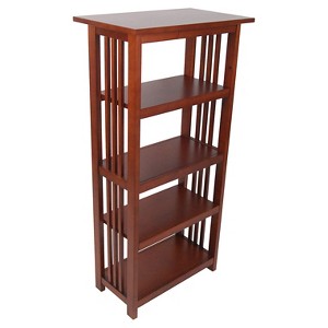 48" Mission Bookshelf Cherry - Alaterre Furniture: Hardwood Vertical Storage, 4-Shelf Design - 1 of 4