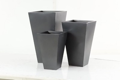 Elegant Black Iron Square Planters for Indoor/Outdoor - Set of 3