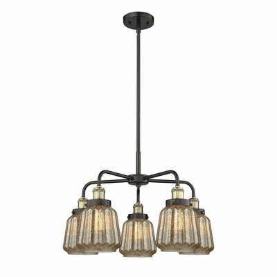 Chatham - 5 Light Stem Hung Chandelier In Art Deco Style-13.5 Inches Tall and 24.5 Inches Wide