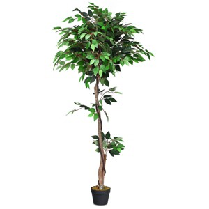 Costway 3.5'  4'  5'  5.5'  6' Artificial Tree Indoor-Outdoor Home Decor - 1 of 4
