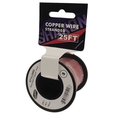 Shaxon 25' Stranded Copper 14 AWG Wire On Spool Red ST14-25RD