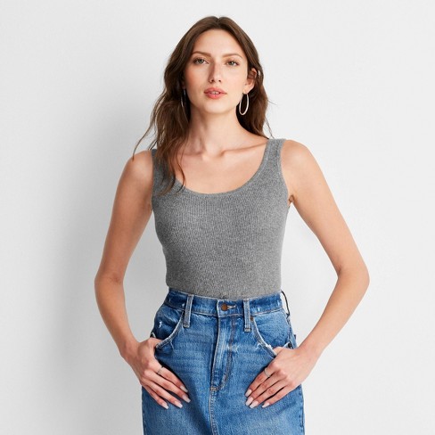 Women's Ribbed Shrunken Tank - Universal Thread™  Target clothes, Ribbed tank  tops, Solid tank tops