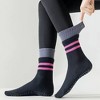 Anna-Kaci 3-Pair Mid-Calf Grip Bottom Socks with Striped Cuff and Soft Ribbed Knit for Everyday Comfort and Stability - 4 of 4