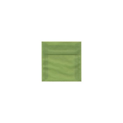 JAM Paper 5.5 x 5.5 Square Translucent Vellum Envelopes Leaf Green 1591908I