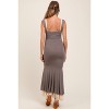 Pinkblush Taupe Knit Tie Detail Sleeveless Mermaid Maxi Maternity Dress - 2 of 2
