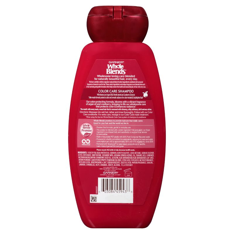 Garnier Whole Blends Argan Oil & Cranberry Extracts Color Care Shampoo - 12.5 fl oz, 2 of 7
