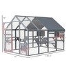 Resenkos Cat Cage, Cat Crate Kennel Enclosure Playpen,Cat Enclosure with Waterproof Cover, 2 Condos, 6 Platforms, Bridge, Doors, Gray - 2 of 4