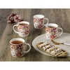Lorren Home Trends Set of 4 Mugs Pink Floral - 3 of 4