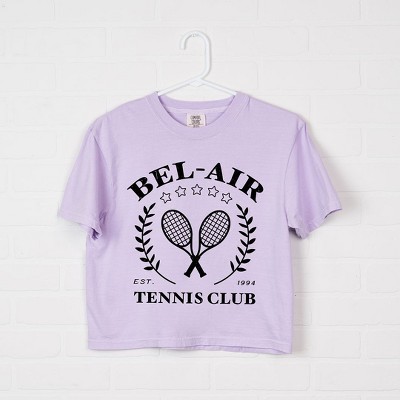 Simply Sage Market Women's Bel Air Tennis Club Short Sleeve Relaxed Fit Cropped Graphic Tee