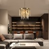 PAKOKULA Modern 6-Light Bronze Double-Layer Chandelier with Clear Crystal - 3 of 4