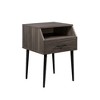 NicBex Nightstand with Drawers,1pc Side Table with Wood Frame,bedside Table for Bedroom,Living Room,Brown/Black/White/Gray - 2 of 4