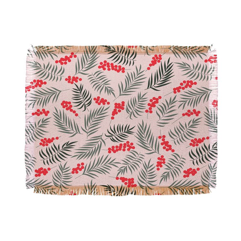 Emanuela Carratoni Holiday Mistletoe 56"x46" Woven Throw Blanket - Deny Designs, 1 of 5