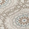 Beige Brown And Teal Blue Floral Medallion Washable Indoor Outdoor Area Rug - 4 of 4
