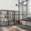72" Brinkley Bookcase Rustic Natural Aged Brown - WyndenHall: Industrial Design, Metal Frame, 4 Open Shelves - 2 of 4