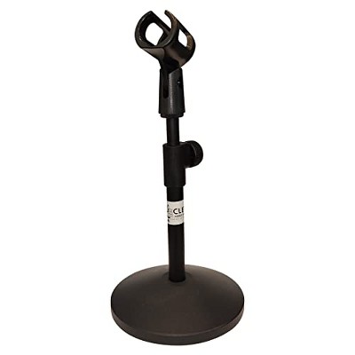 Clef Audio Labs Desktop Mic Stand with Adjustable Arm and Round Non-Slip Weighted Base, Black