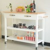 NicBex 2 Drawer Rolling Kitchen Island Cart with 2 Open Shelves and Towel Racks,Kitchen Island on Wheels with Storage,Island Table for Kitchen - 2 of 3