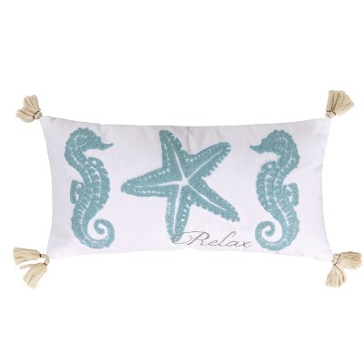 Caleta Crewel Starfish Relax Tassel Pillow - Levtex Home