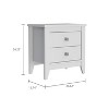 Vynxaria Modern 2 Drawer Storage Unit with White Finish, Manufactured Wood, 4 Legs, Minimalist Design - 4 of 4
