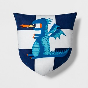 Dragon Shield Throw Pillow - Pillowfort , Blue
