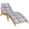 vidaXL Sun Lounger Cushion in Oxford Fabric - Comfortable, Durable and Water-Repellent, Gray Check Pattern, for Indoor and Outdoor Furniture - 3 of 4
