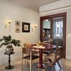 POWLIG 14.57-in 1-Light Amber Gold Iron Armed Wall Sconce With Tulip Glass Lampshade - 3 of 4