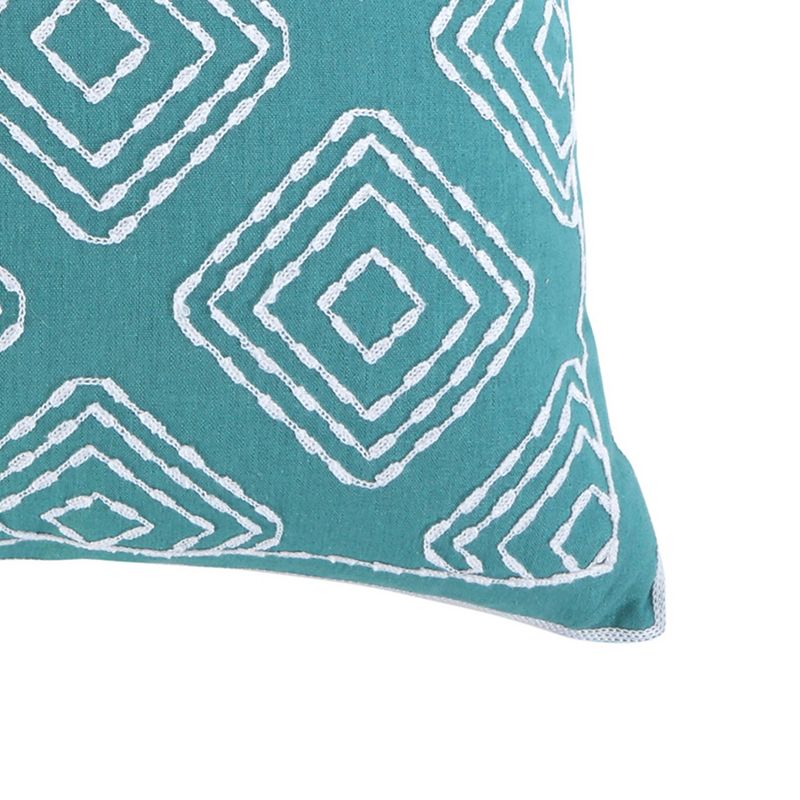 Del Ray Teal Crewel stitch Decorative Pillow - Levtex Home, 4 of 5