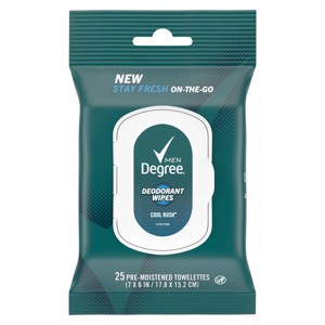 Degree for Men Cool Rush Deodorant Wipes - 25ct