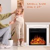 ZAFRO Electric Fireplace with Mantel, Freestanding 750/1500W Heater , Adjustable Flame  and LED Flame for Indoor Use, White - 3 of 4