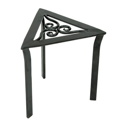 12" Tall Triangular Trivet Iron Plant Stand Graphite Powder Coat - Achla Designs