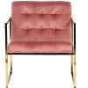 LeisureMod Lexington Modern Velvet Accent Chair with Gold Base for Living Room, Bedroom, or Lounge - 3 of 4