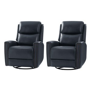 Set of 2 Hilario 30.31''Wide Genuine Leather Swivel Rocker Recliner | ARTFUL LIVING DESIGN - 1 of 4