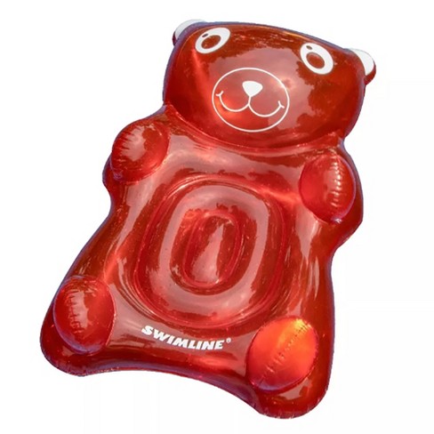 Swimline 90745 Gummy Bear Sweet Treat Float Inflatable Vinyl Kid S Pool Lounger With Comfortable Headrest Red Target