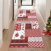 Red Christmas Rubber Backing Striped Printed Runner Rugs for Living Room Washable Low Pile Foldable Non-Shedding Kitchen Mats Christmas 2x6ft - 2 of 4