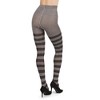 Memoi Grand Stripe Cotton Blend Sweater Tights Med Gray Heather S-M - 3 of 4