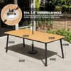 Crestlive Products 7pc Outdoor Dining set Patio Rectangle Table with Folding Chairs Aluminum Frame with Wood-Like Tabletop and Umbrella Hole - 3 of 4