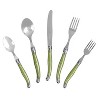 French Home 20pc Stainless Steel Laguiole Flatware Set Spring Green - 2 of 4