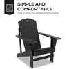Outsunny Wooden Adirondack Chair, Outdoor Patio Lawn Chair with Cup Holder, Weather Resistant Lawn Furniture, Classic Lounge for Deck, Garden,Black - 4 of 4
