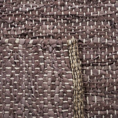 Gray and Ivory Flat Woven Cotton Cowhide Area Rug, 8' x 10'