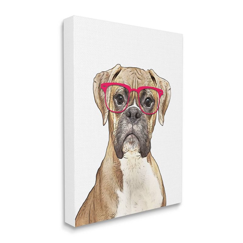 Wall Art by Annalisa Latella Boxer Dog Red Glasses Kids&#39; Unframed Canvas - Stupell Industries, 3 of 6