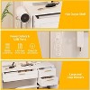 Vanity Desk with LED Mirror & Stool, Makeup Dressing Table with Drawers, Cabinet & Power Outlet, 3 Light Modes, Hairdryer Holder for Bedroom - 4 of 4