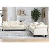 79' Chesterfield Velvet Tufted 3 Seater Sofa Set of 2 with Rolled Arms & Nailhead Trim,6 Seater Couch for Living Room-Baofuwish - 2 of 4