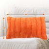 Cheer Collection Luxurious Faux Fur Throw Pillows Set of 2 - Rust (12" x 20") - 4 of 4