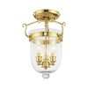 Livex Lighting Jefferson 3 - Light Flush Mount in  Polished Brass - 3 of 4